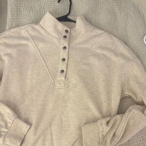 Time and Tru Beige Button-Up Top